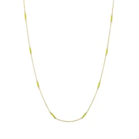 18" Neon Yellow Bar Chain Necklace