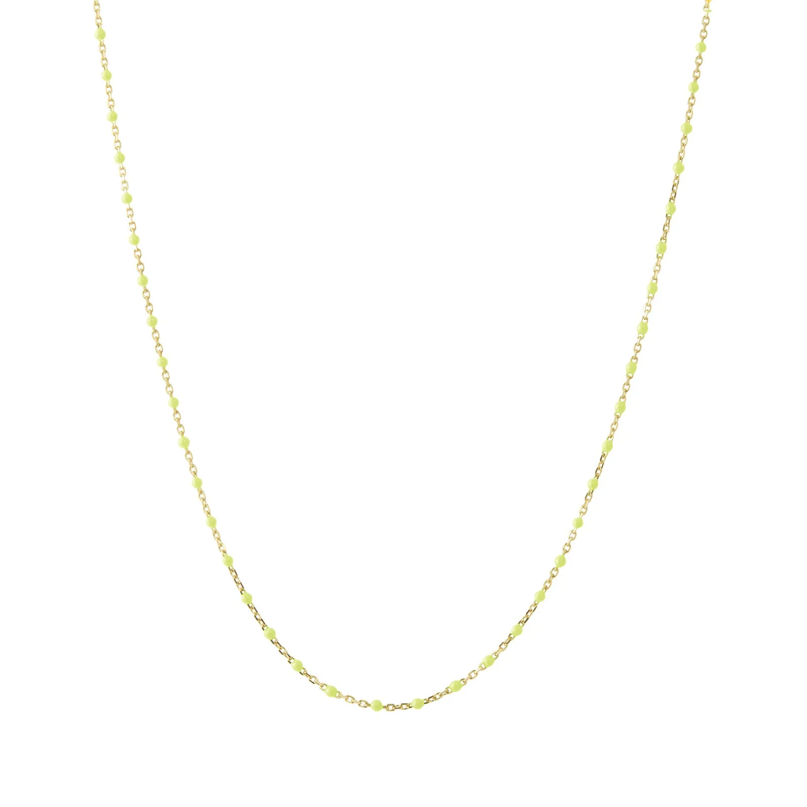 18" Neon Yellow Tiny Dot Chain Necklace