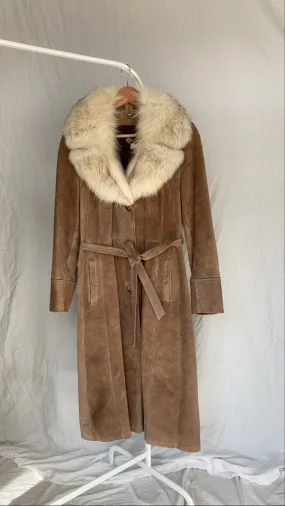 1970s Suede Trench with Detachable For Collar