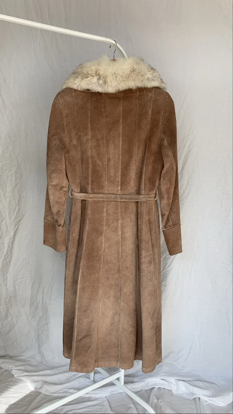 1970s Suede Trench with Detachable For Collar