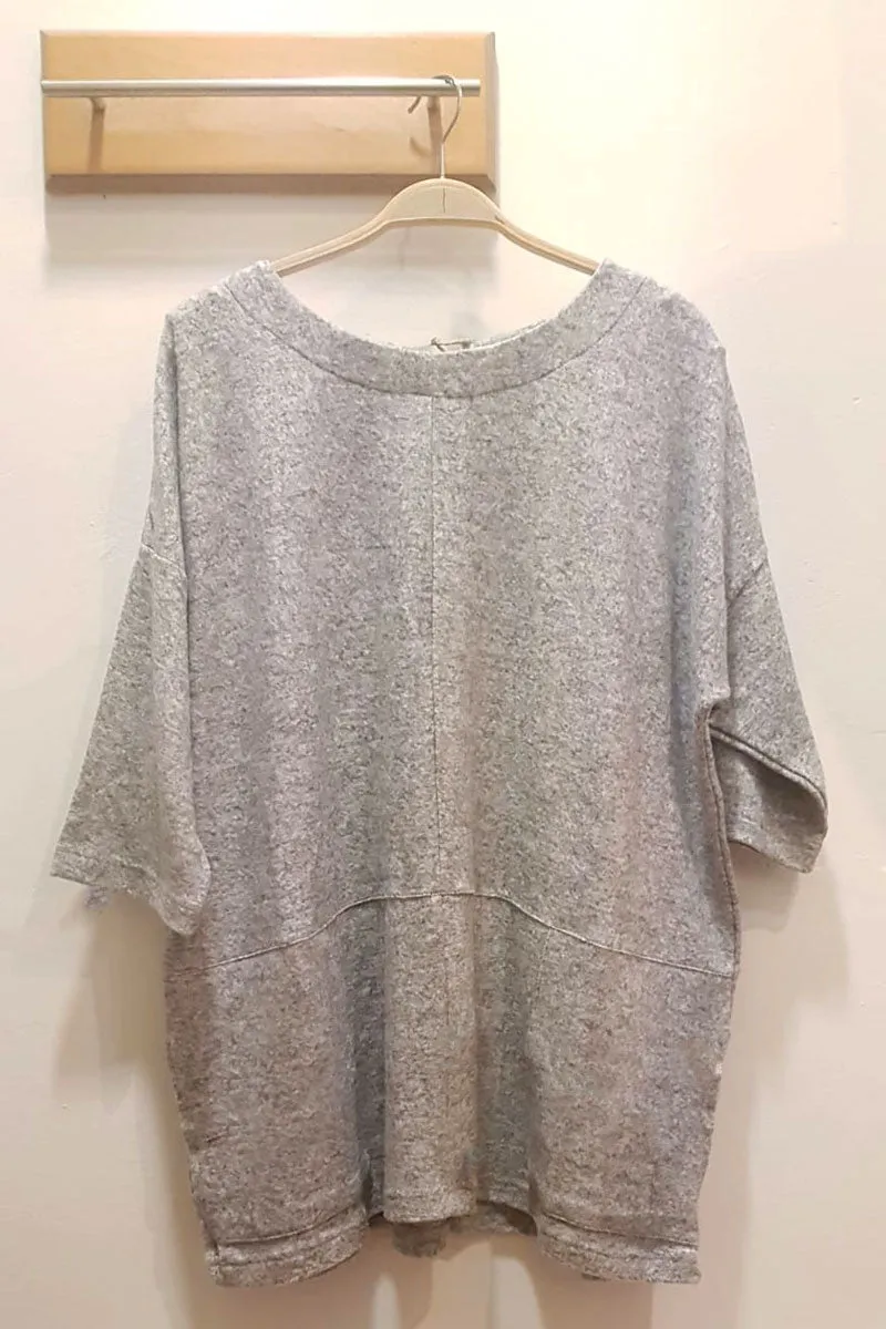 6504 Soft Knit Jumper Grey Melange