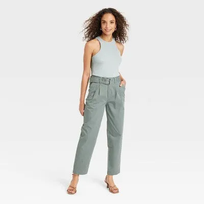 A New Day Women's Tapered Super High Rise Ankle Length Tapered Chino Pants