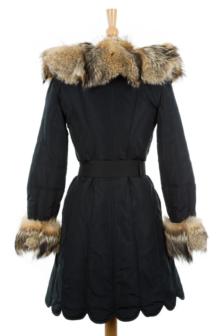 Acap Coat With Fur Trim