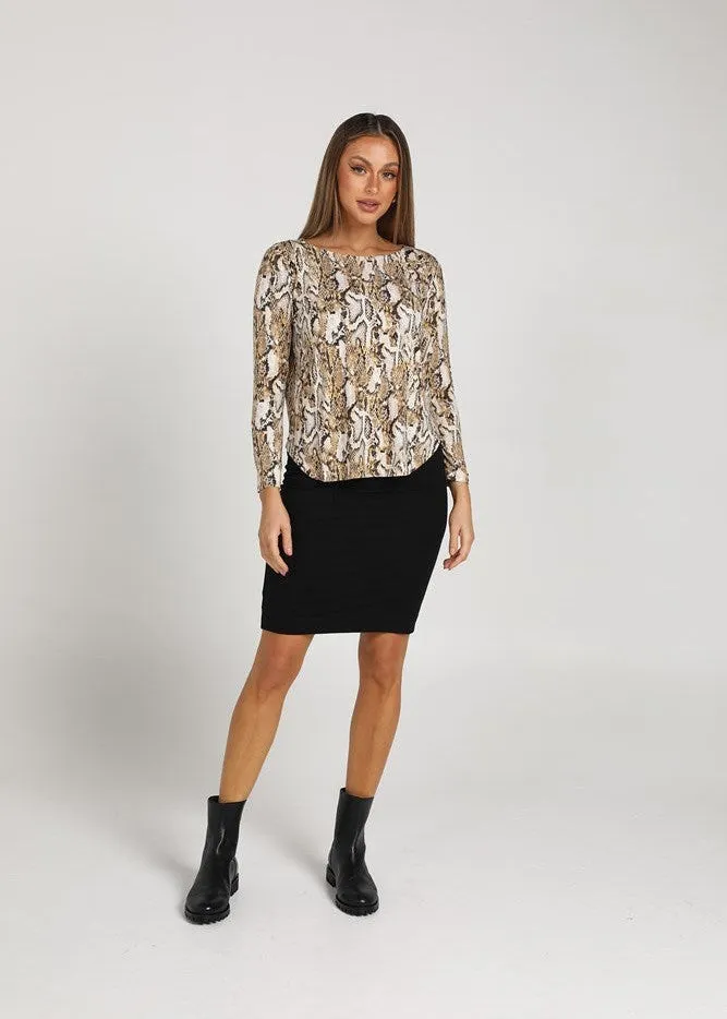 Adele Long Sleeve Bamboo Top - Snake