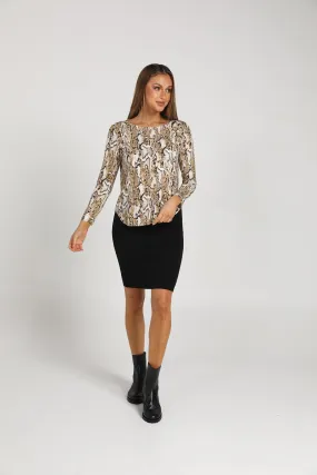 Adele Long Sleeve Bamboo Top - Snake