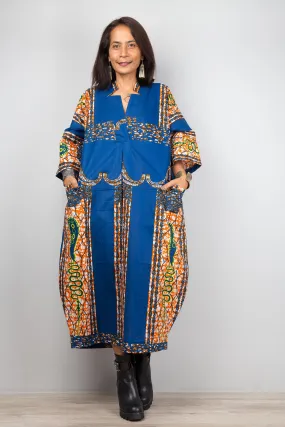 African Ankara Print Kaftan Dress