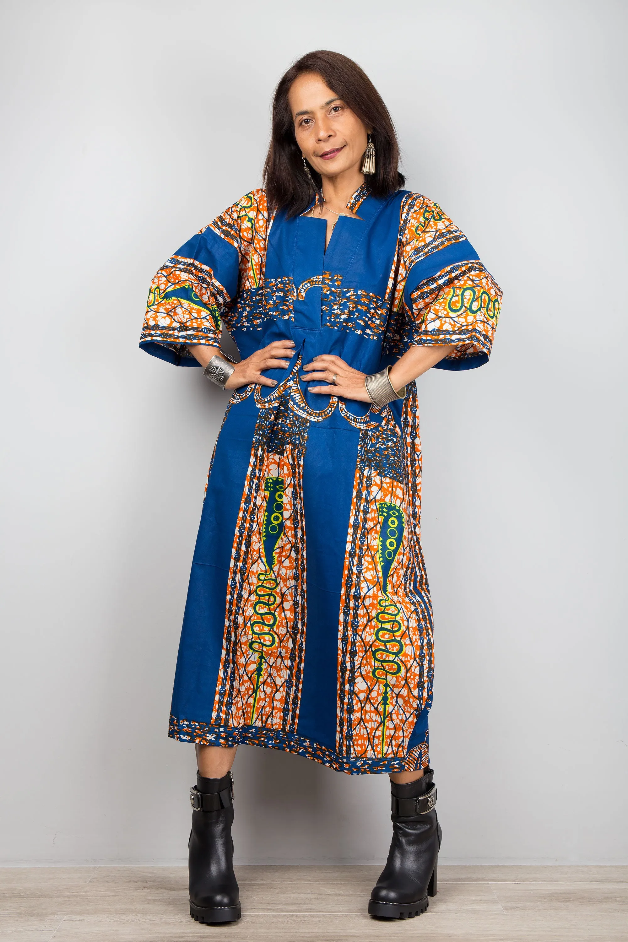 African Ankara Print Kaftan Dress