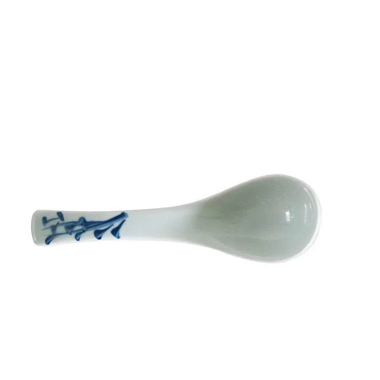 Akari Blue and White Japanese Soup Spoons