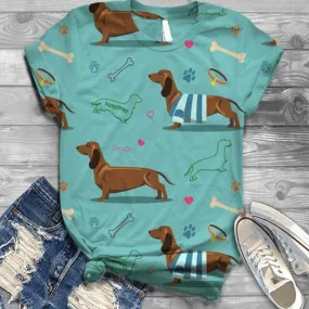 All Over Print Dachshund T-Shirt