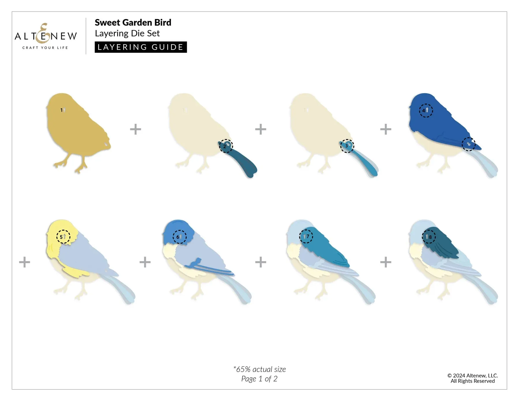 Altenew Sweet Garden Bird Layering Die Set