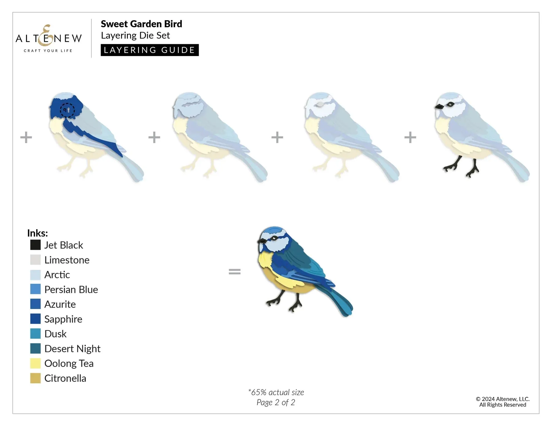 Altenew Sweet Garden Bird Layering Die Set