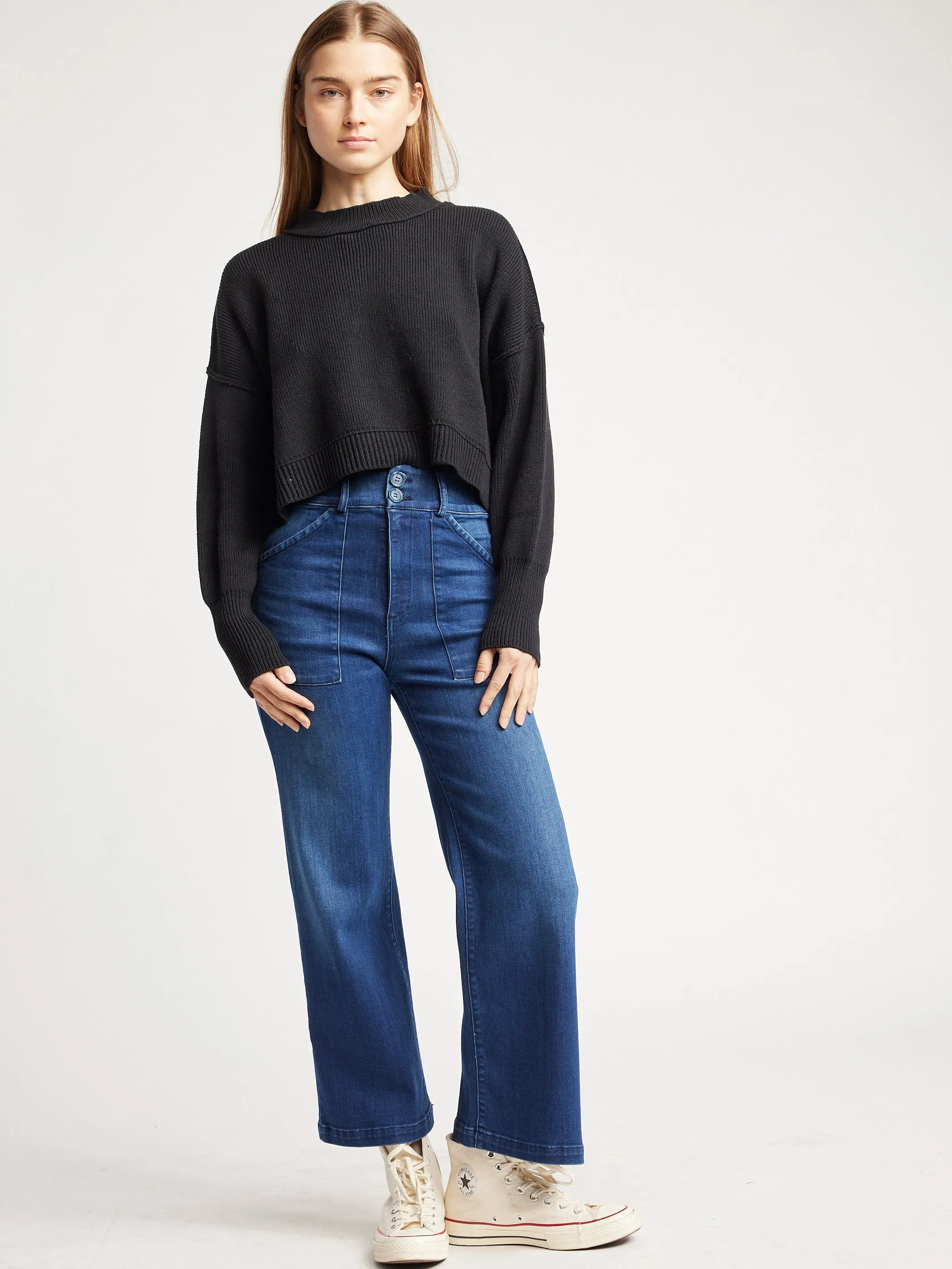 Aria, High Waist Denim Pant