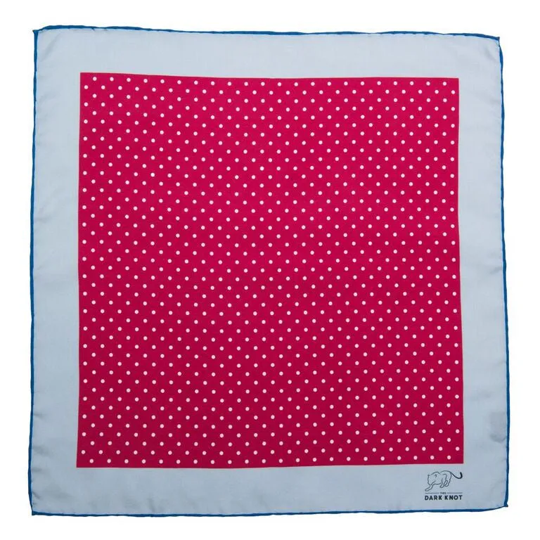 Ashland Dots Silk Pocket Square, Burgundy / White