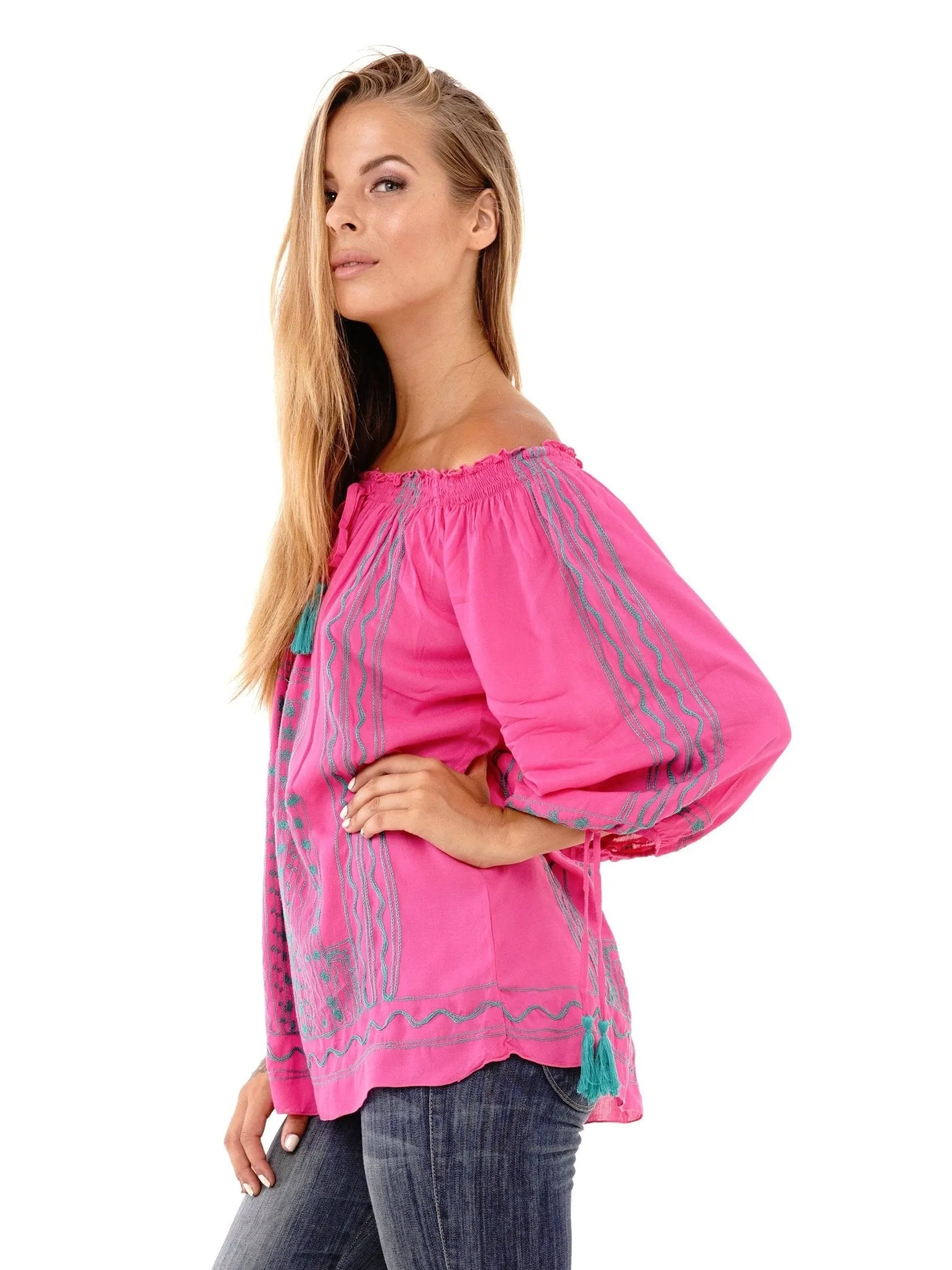 Astrid Petite Tunic Off Shoulder Bohemian Summer Top