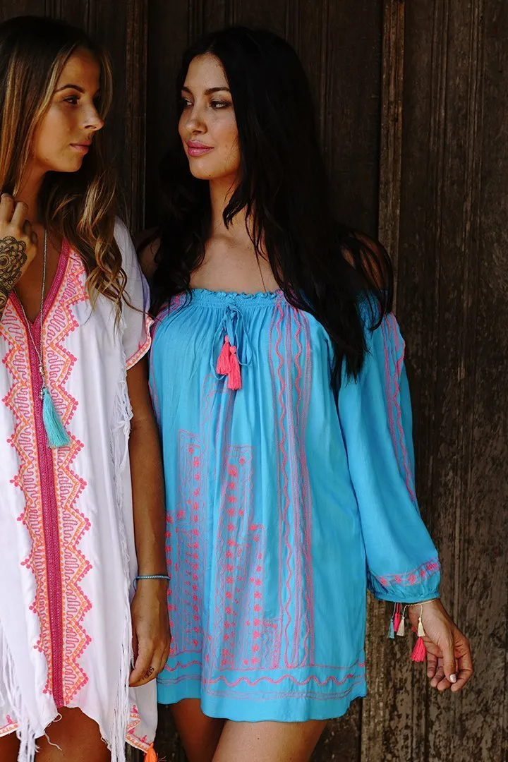 Astrid Petite Tunic Off Shoulder Bohemian Summer Top