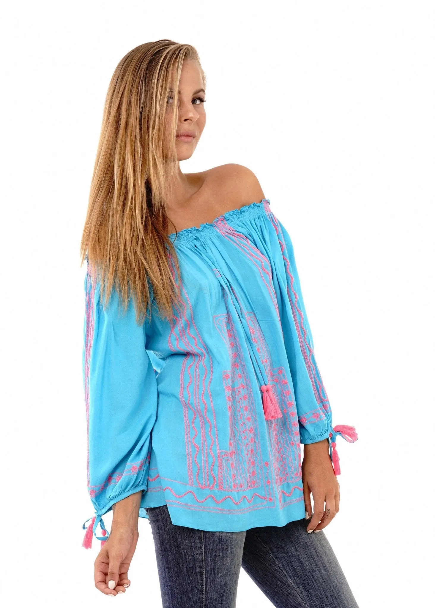 Astrid Petite Tunic Off Shoulder Bohemian Summer Top