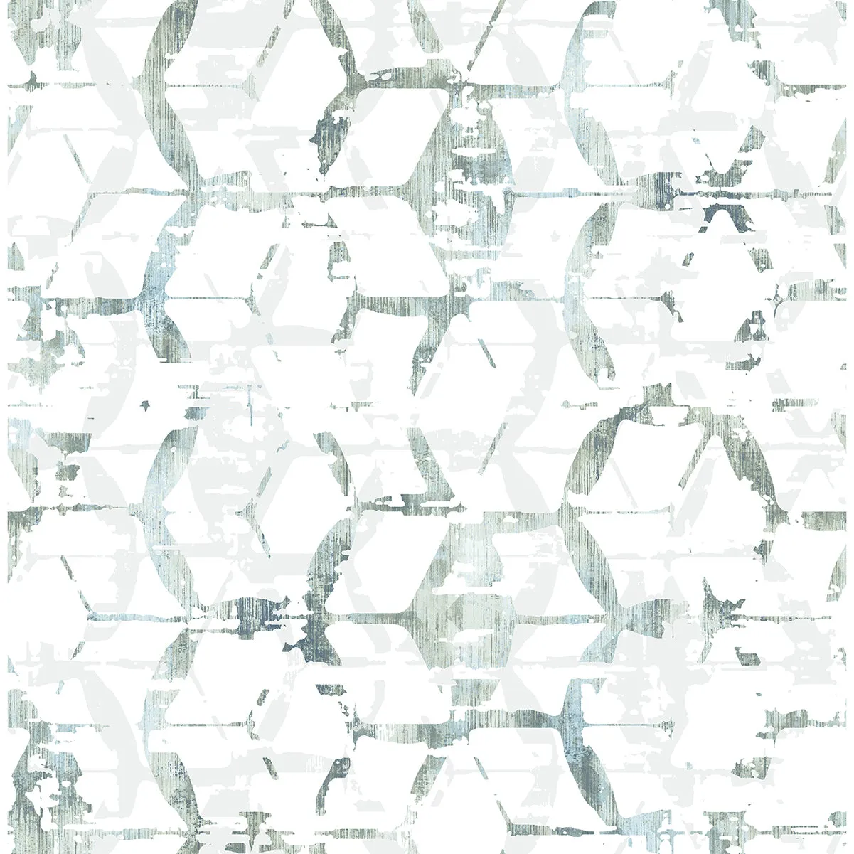 Augustine Distressed Geometric Wallpaper in Slate from the Pacifica Collection