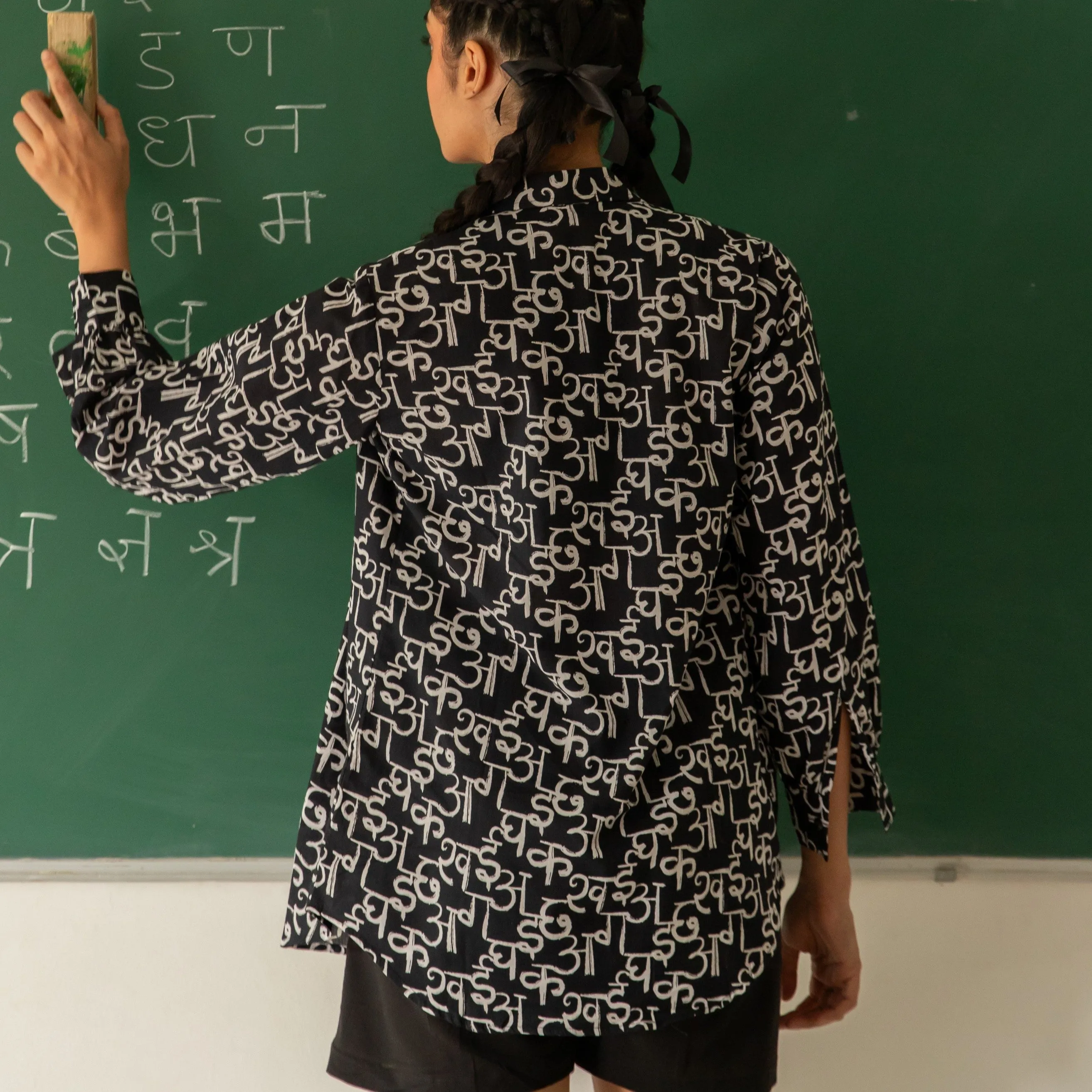 Back to School Black Alphabet Cotton Shirt