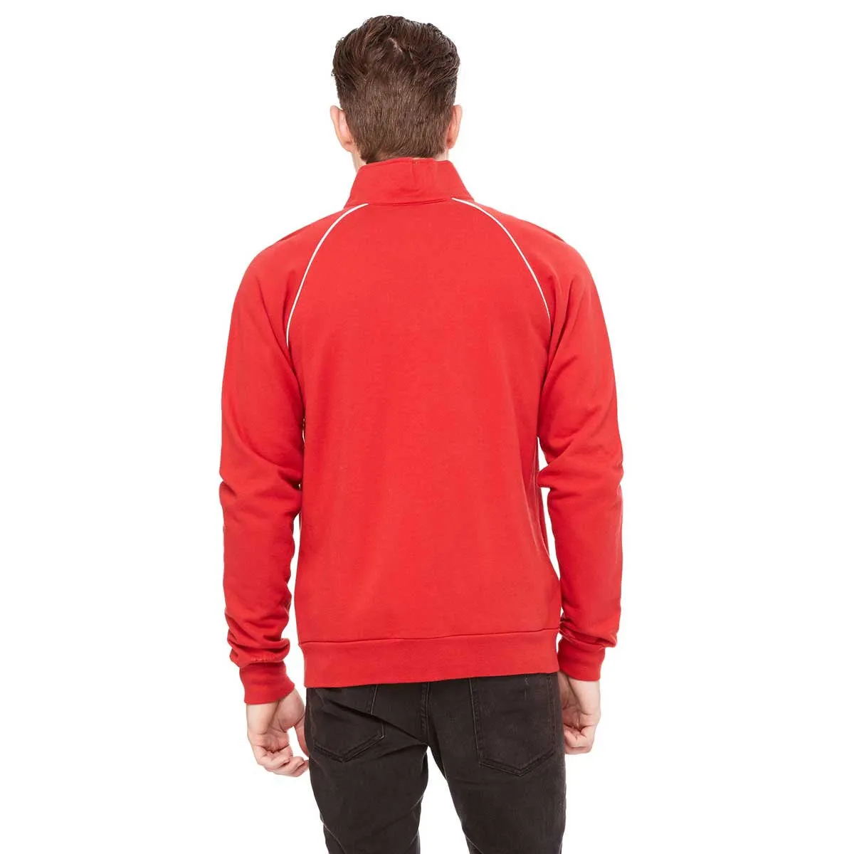 Bella   Canvas Men's Canvas Red/White Piped Fleece Jacket