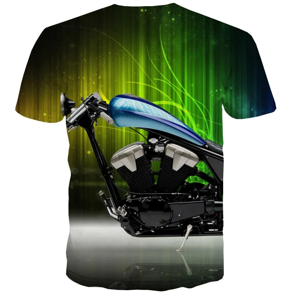 Bicycle T-shirt Men Metal Tshirts Casual City Shirt Print Psychedelic Tshirt Anime