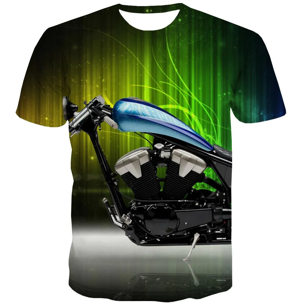 Bicycle T-shirt Men Metal Tshirts Casual City Shirt Print Psychedelic Tshirt Anime