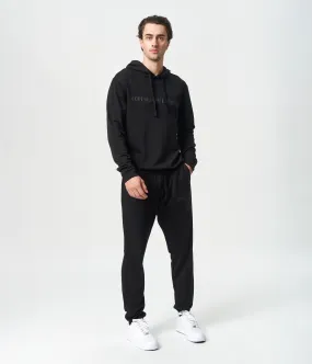 Black bamboo hoodie track suit with logo