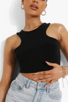 Black Racer Double Layer Crop Top