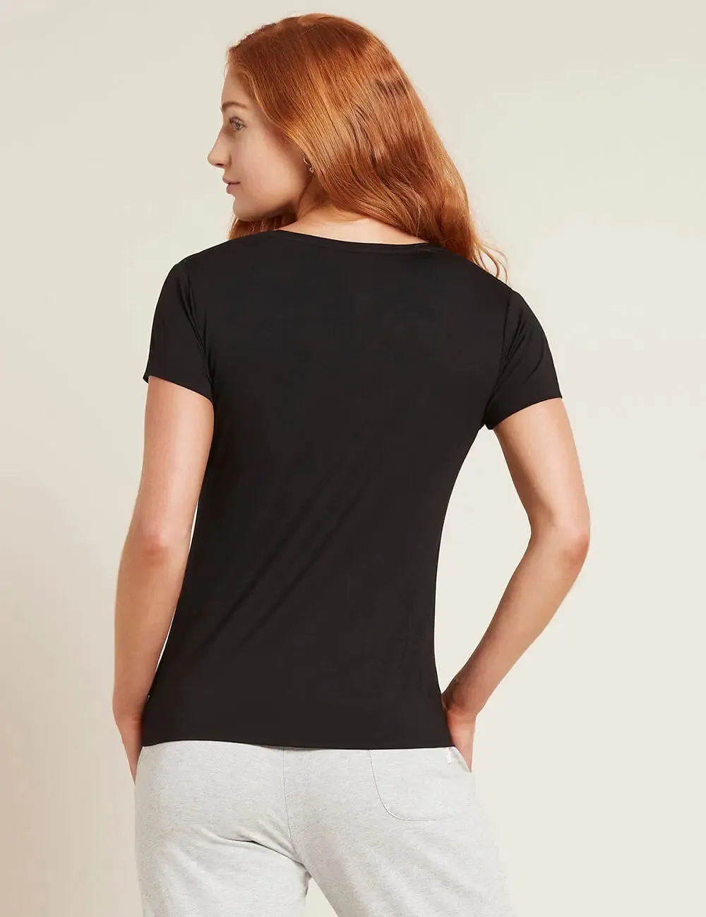 Black V-Neck Women's Bamboo T-Shirt