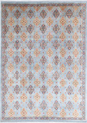 Blue Akcha Revival Hand Knotted Rug