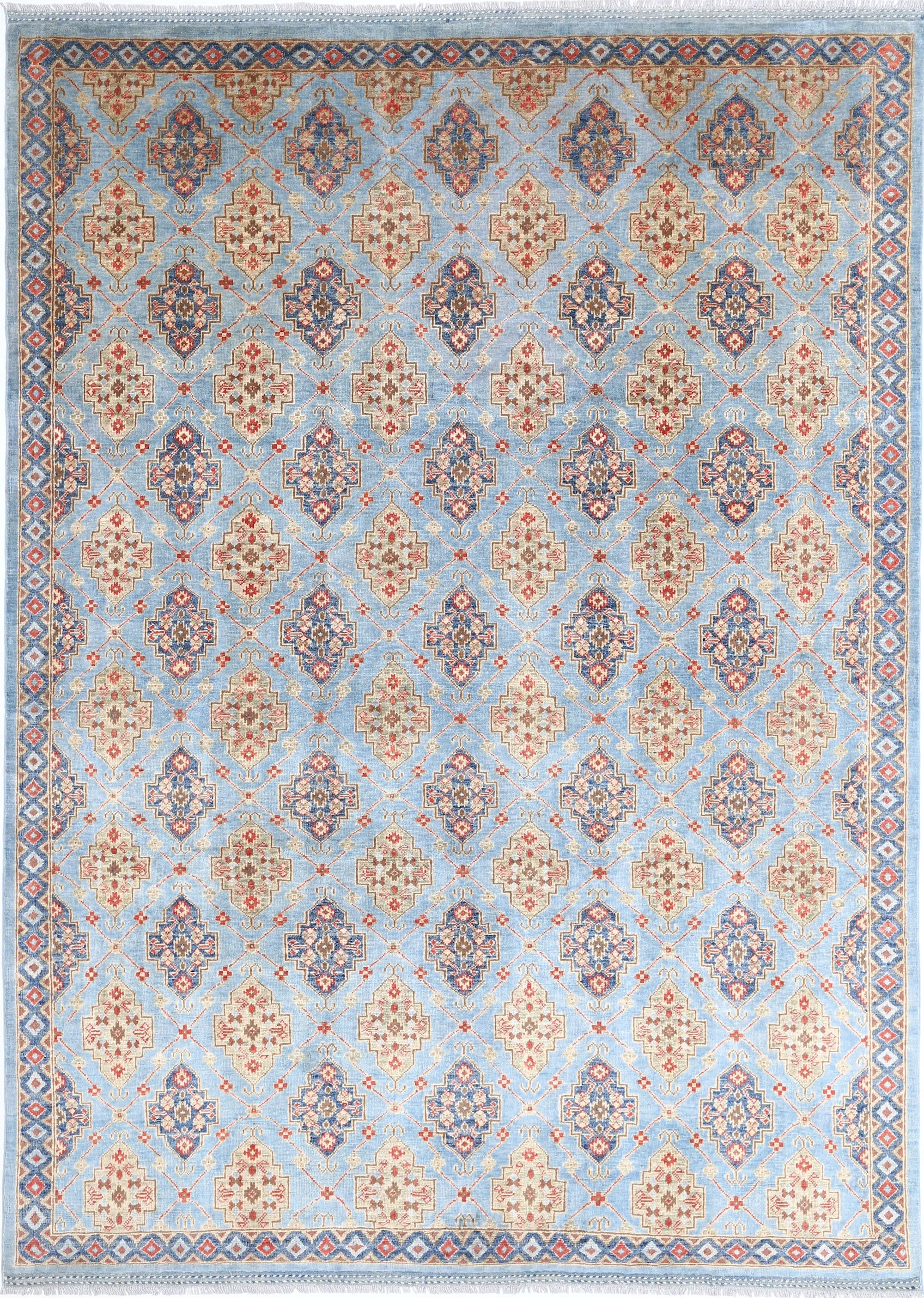 Blue Akcha Revival Hand Knotted Rug