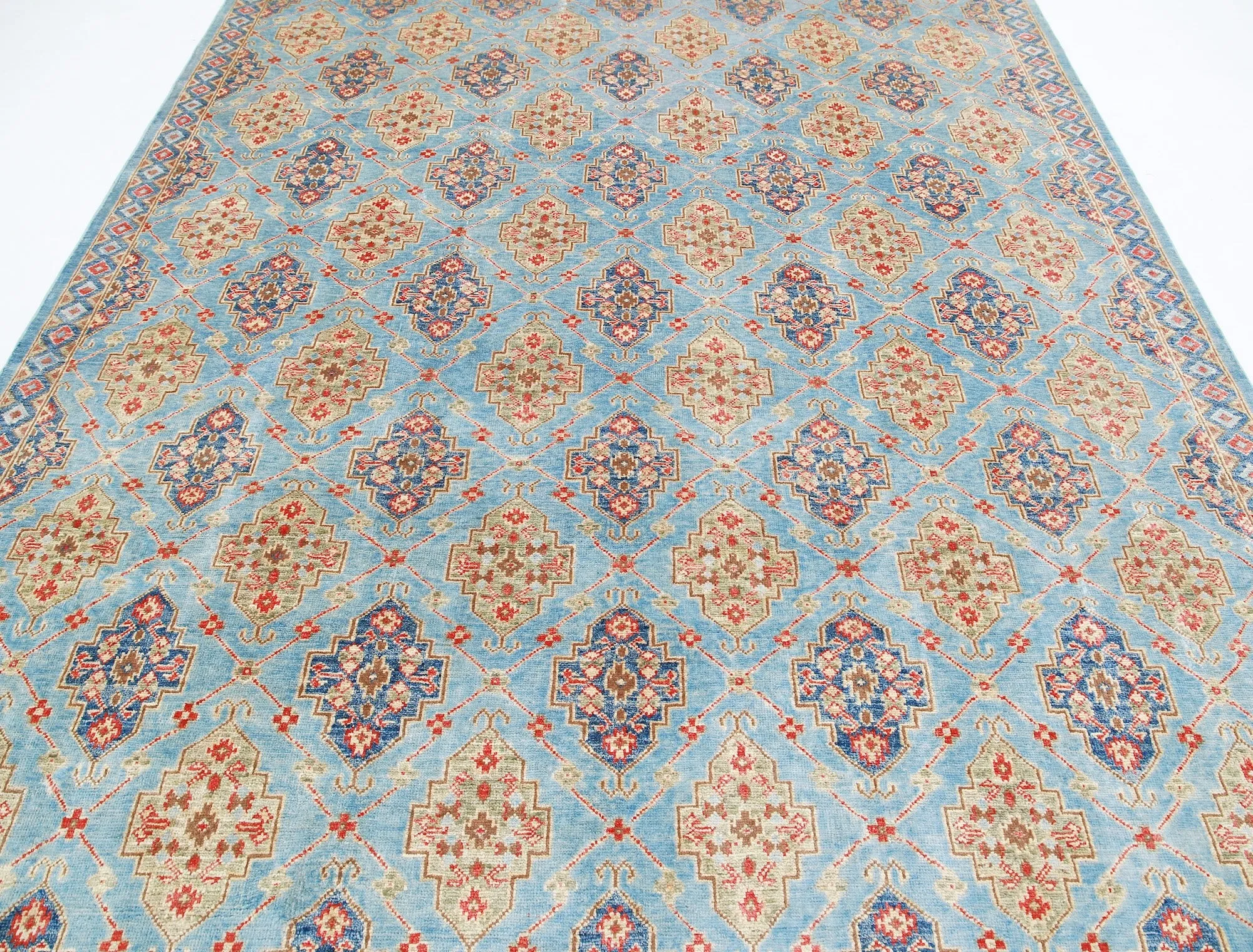 Blue Akcha Revival Hand Knotted Rug