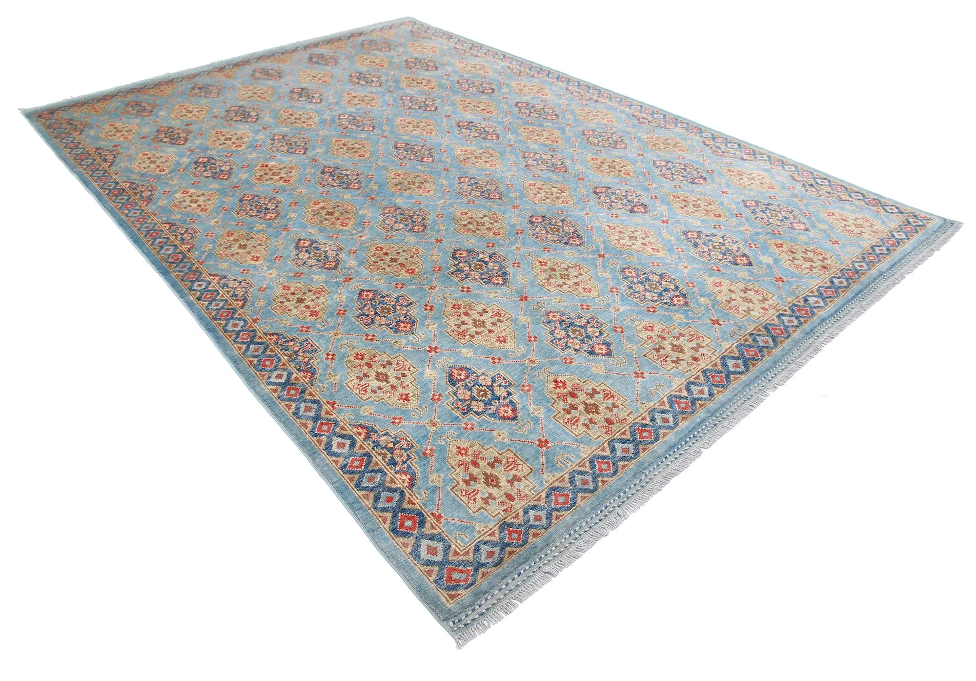 Blue Akcha Revival Hand Knotted Rug