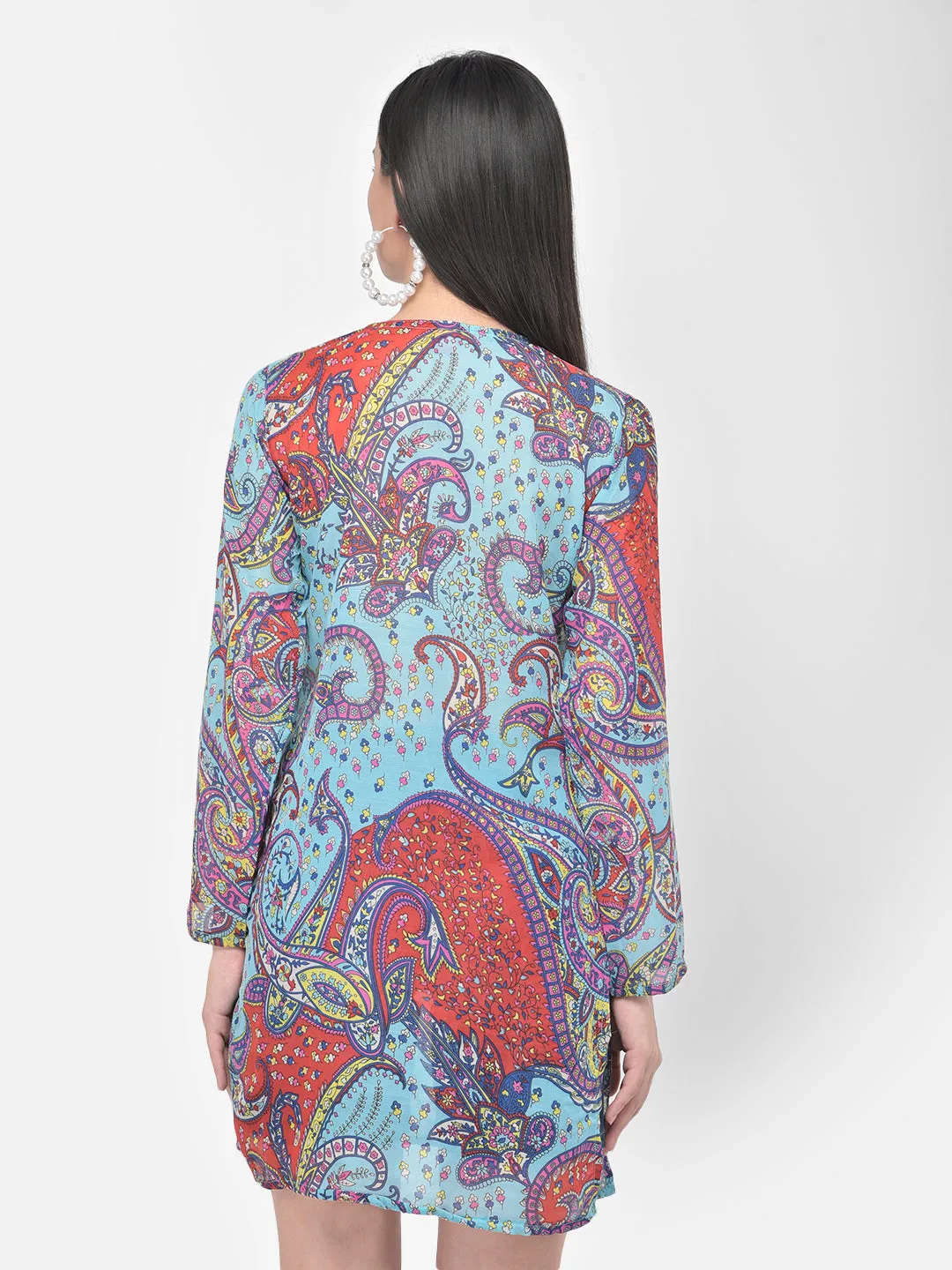 Blue printed cotton tunic