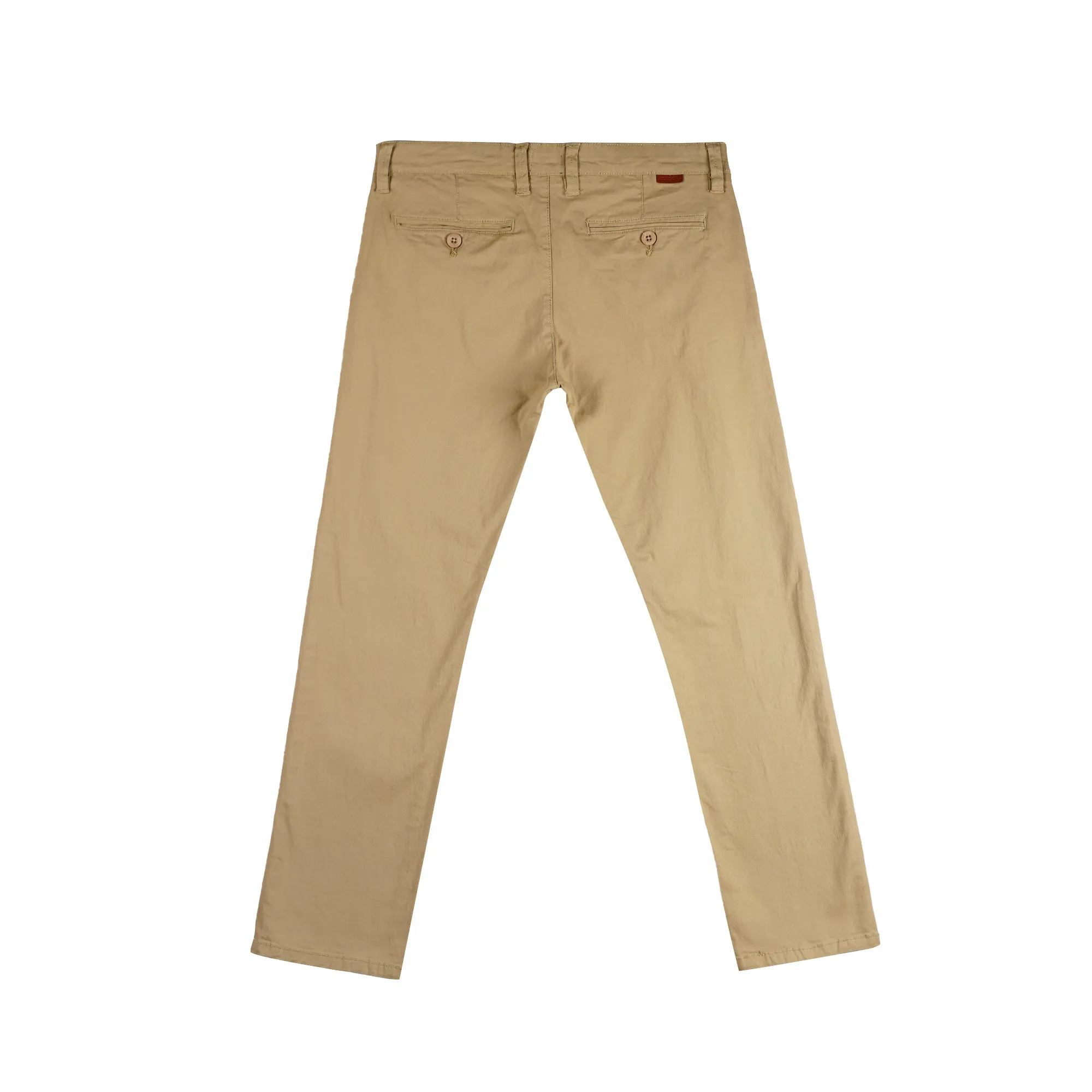 Bobson Japanese Men's Basic Non-Denim Chino Pants Mid Waist 164527 (Khaki)