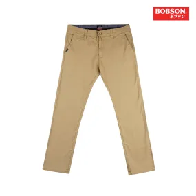 Bobson Japanese Men's Basic Non-Denim Chino Pants Mid Waist 164527 (Khaki)