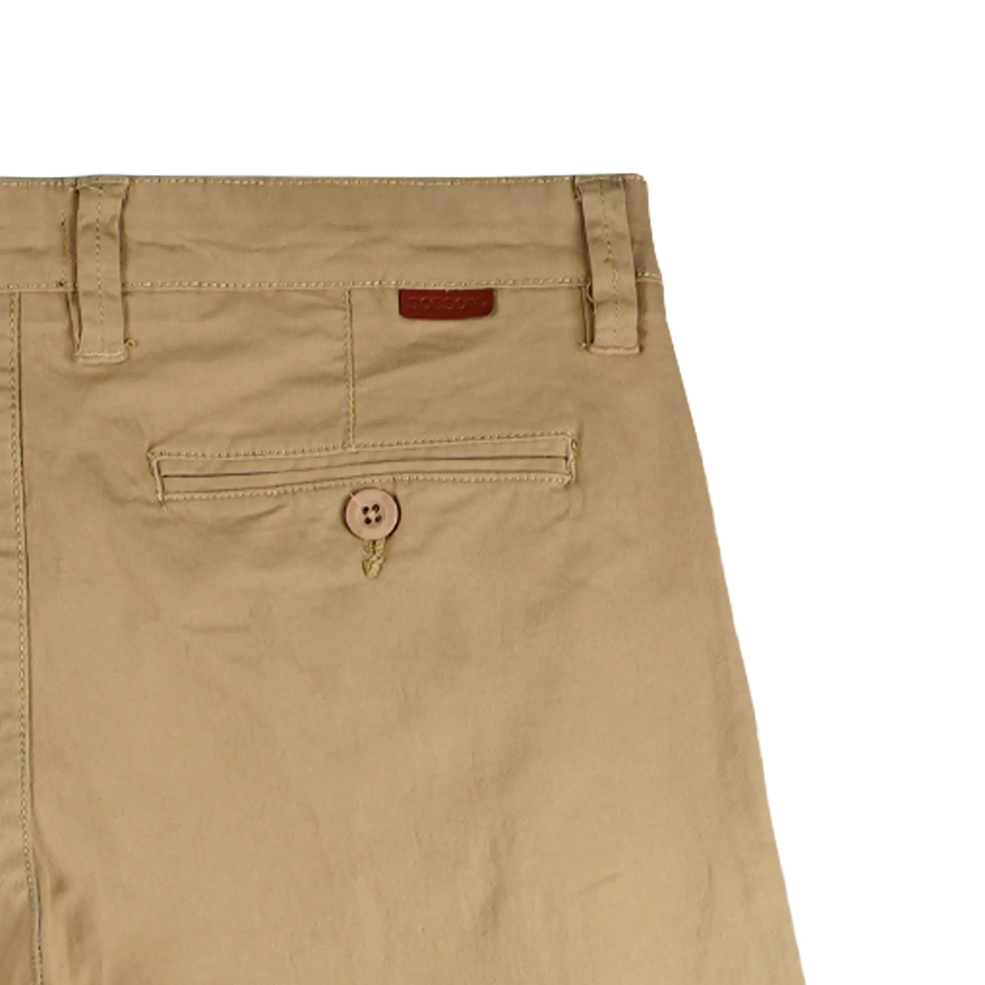 Bobson Japanese Men's Basic Non-Denim Chino Pants Mid Waist 164527 (Khaki)