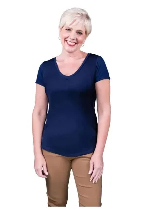 Brea Navy Blue Sheen Top