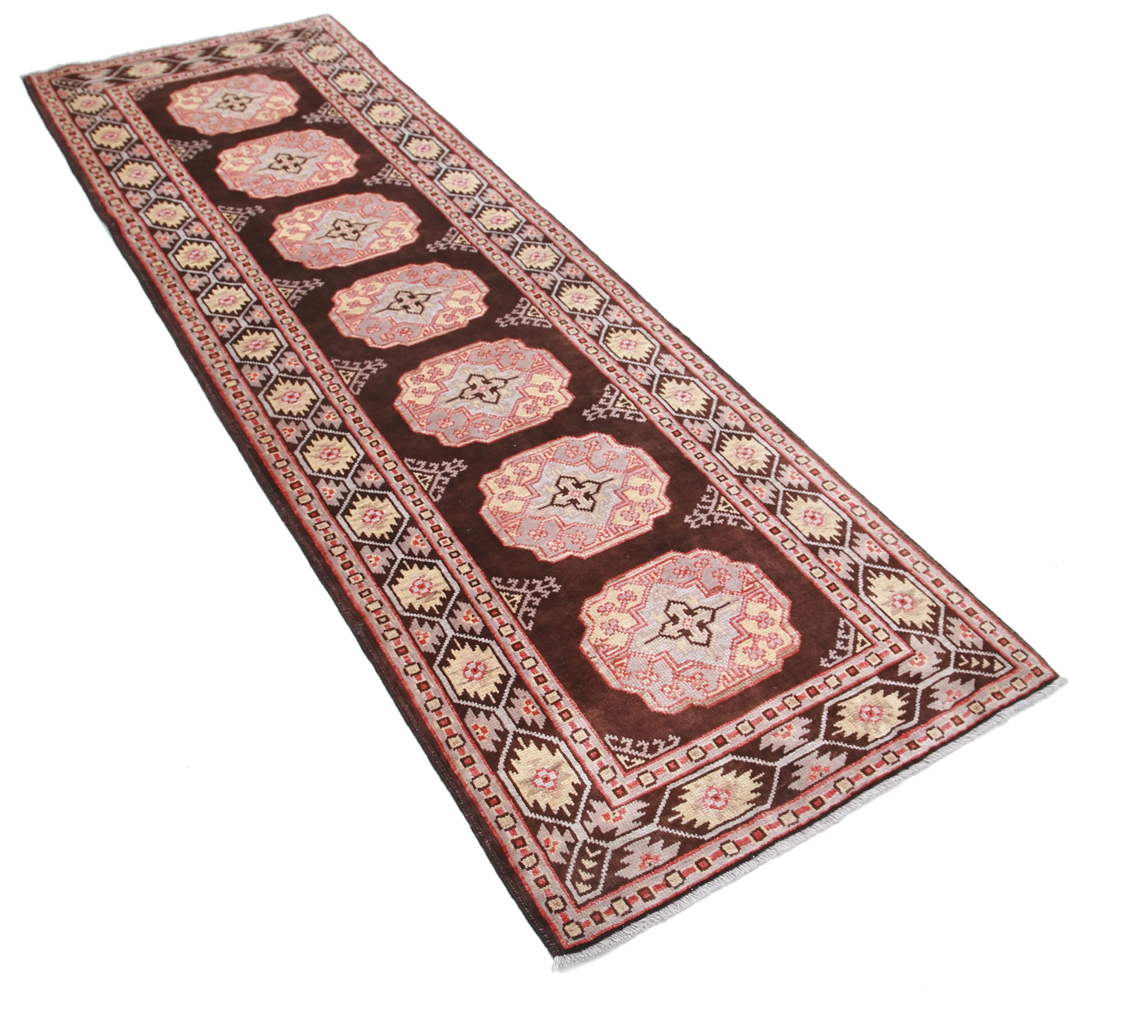 Brown Akcha Revival Hand Knotted Rug