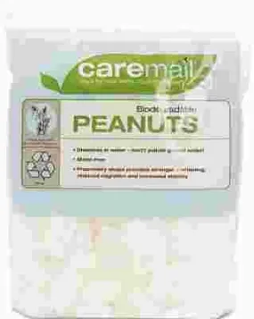 Caremail Biodegradable Peanuts' 0.34 Cubic Feet