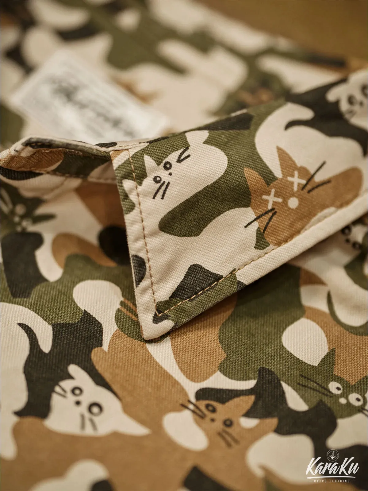 Cat Camouflage Pattern Cotton Work Shirt