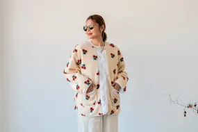 CHERRY DOUBLE FACED FLEECE JACKET