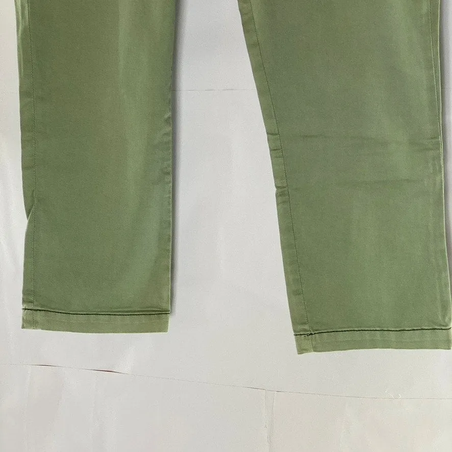 CHINO By ANTHROPOLOGIE Women's Green Mid-Rise Slim-Fit Ankle Chino Pant SZ 31