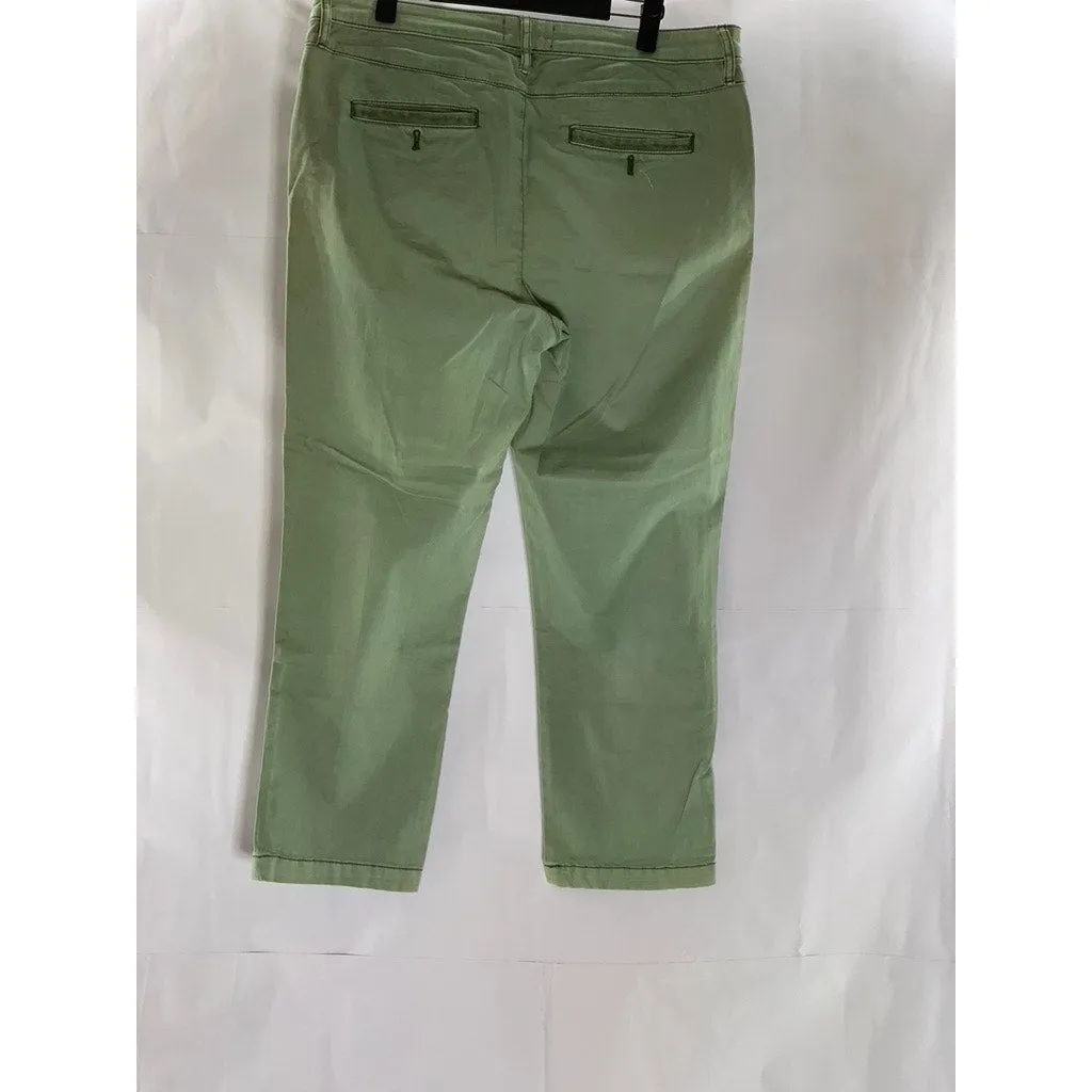 CHINO By ANTHROPOLOGIE Women's Green Mid-Rise Slim-Fit Ankle Chino Pant SZ 31