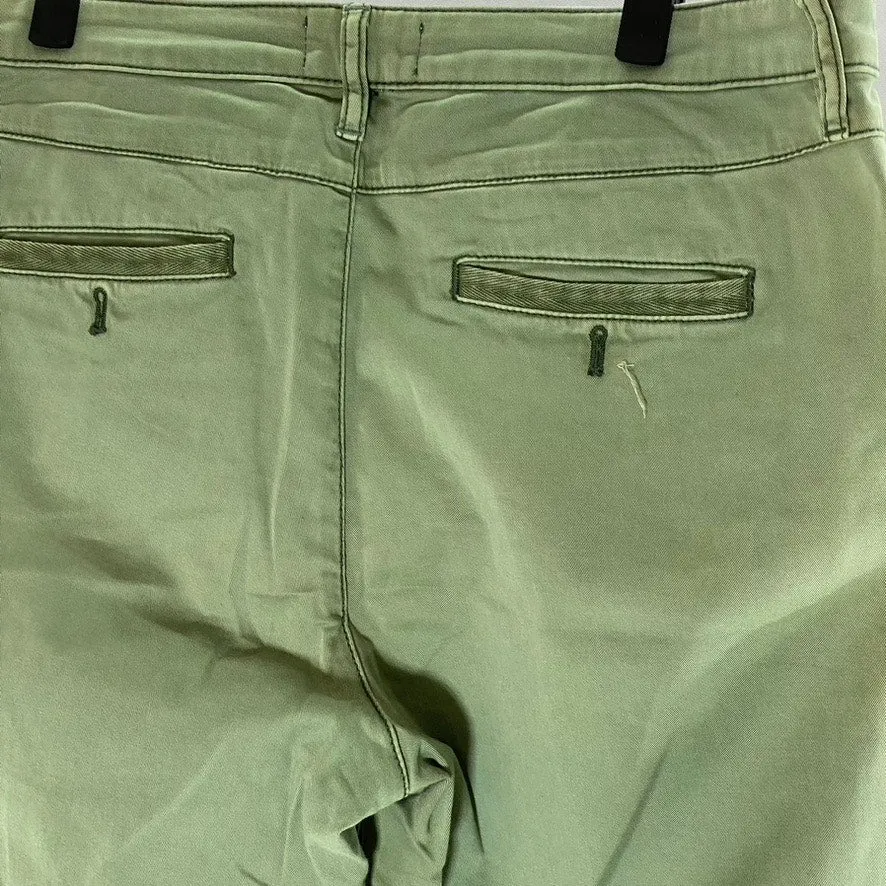 CHINO By ANTHROPOLOGIE Women's Green Mid-Rise Slim-Fit Ankle Chino Pant SZ 31