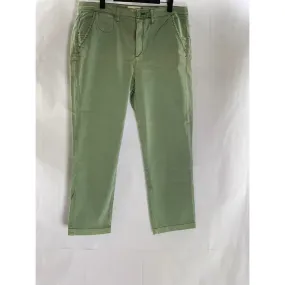 CHINO By ANTHROPOLOGIE Women's Green Mid-Rise Slim-Fit Ankle Chino Pant SZ 31