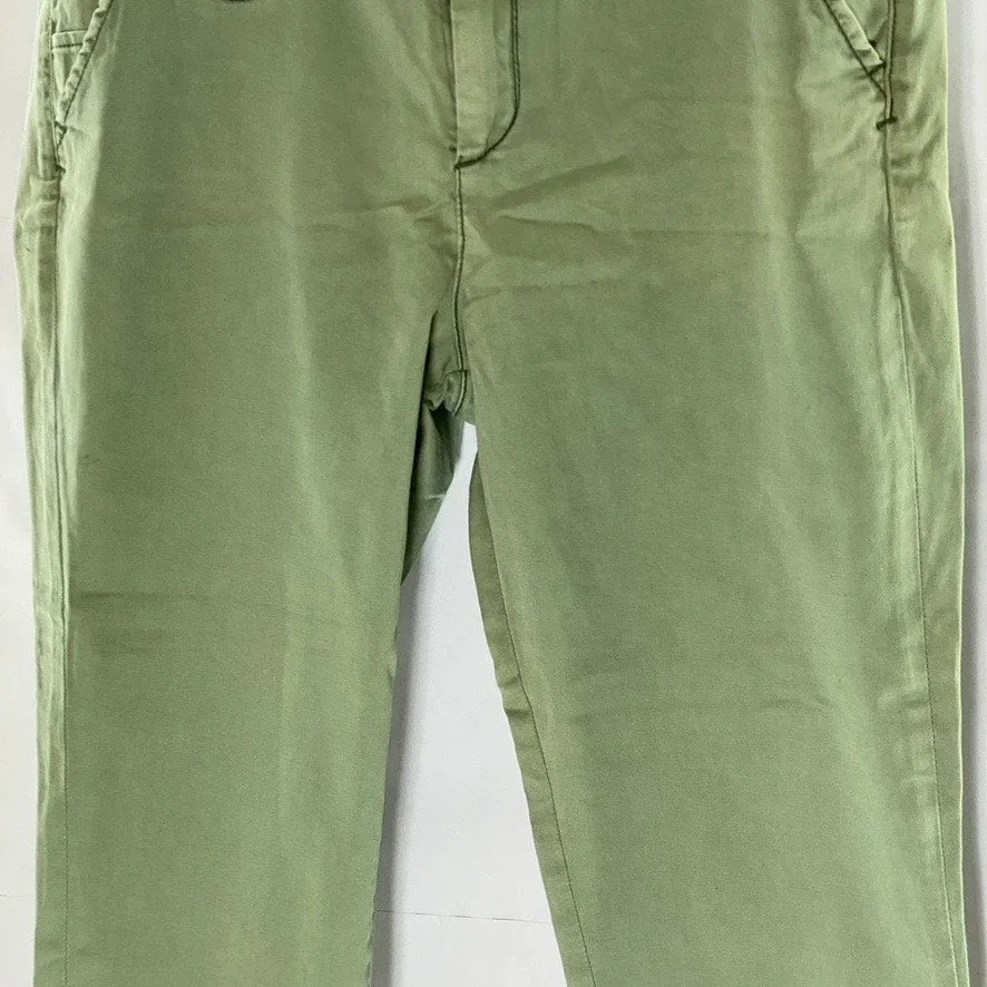 CHINO By ANTHROPOLOGIE Women's Green Mid-Rise Slim-Fit Ankle Chino Pant SZ 31