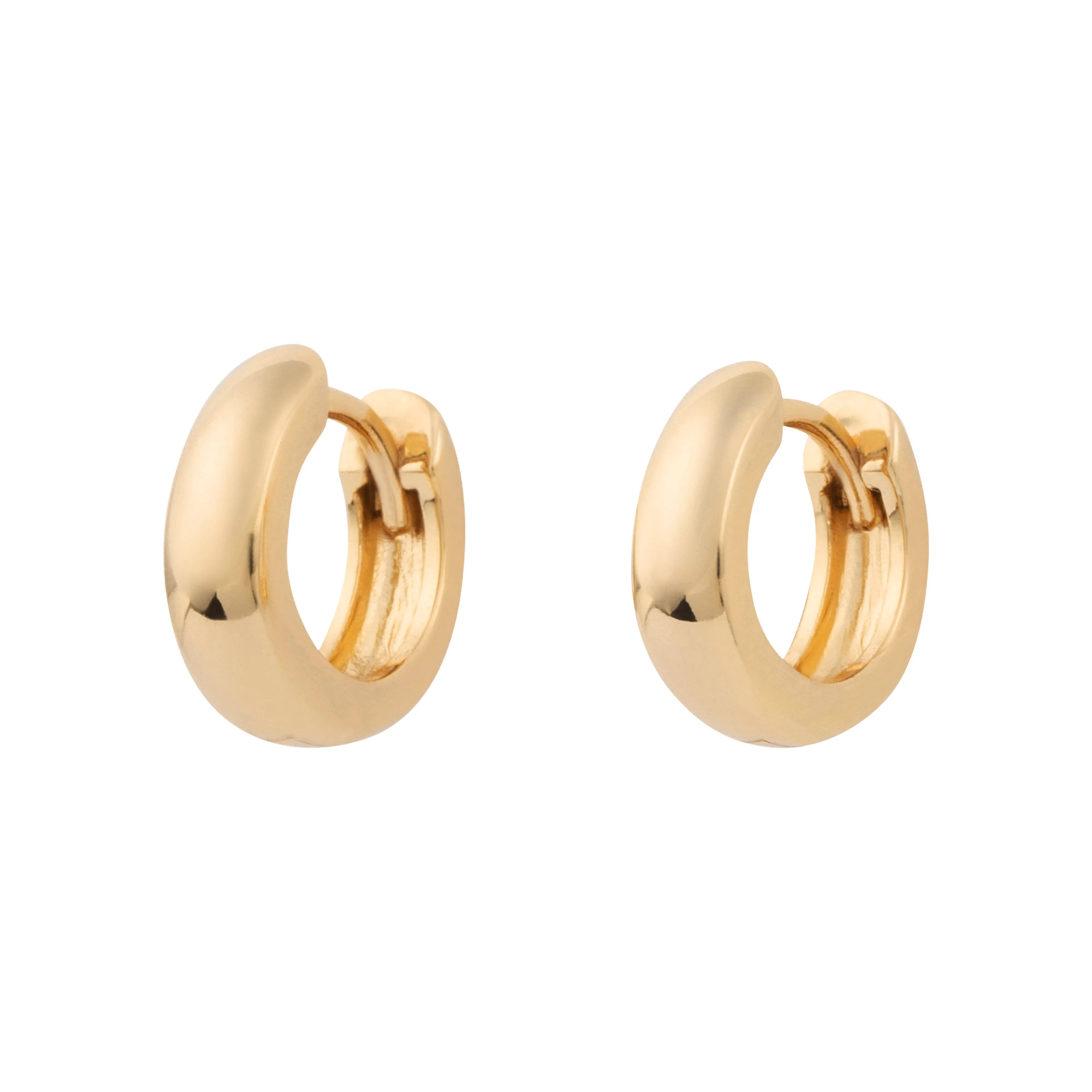 Chunky Classic Gold 7mm Baby Huggie Earrings