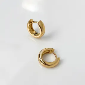 Chunky Classic Gold 7mm Baby Huggie Earrings