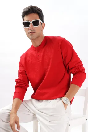 Classic Henley T-Shirt: Red