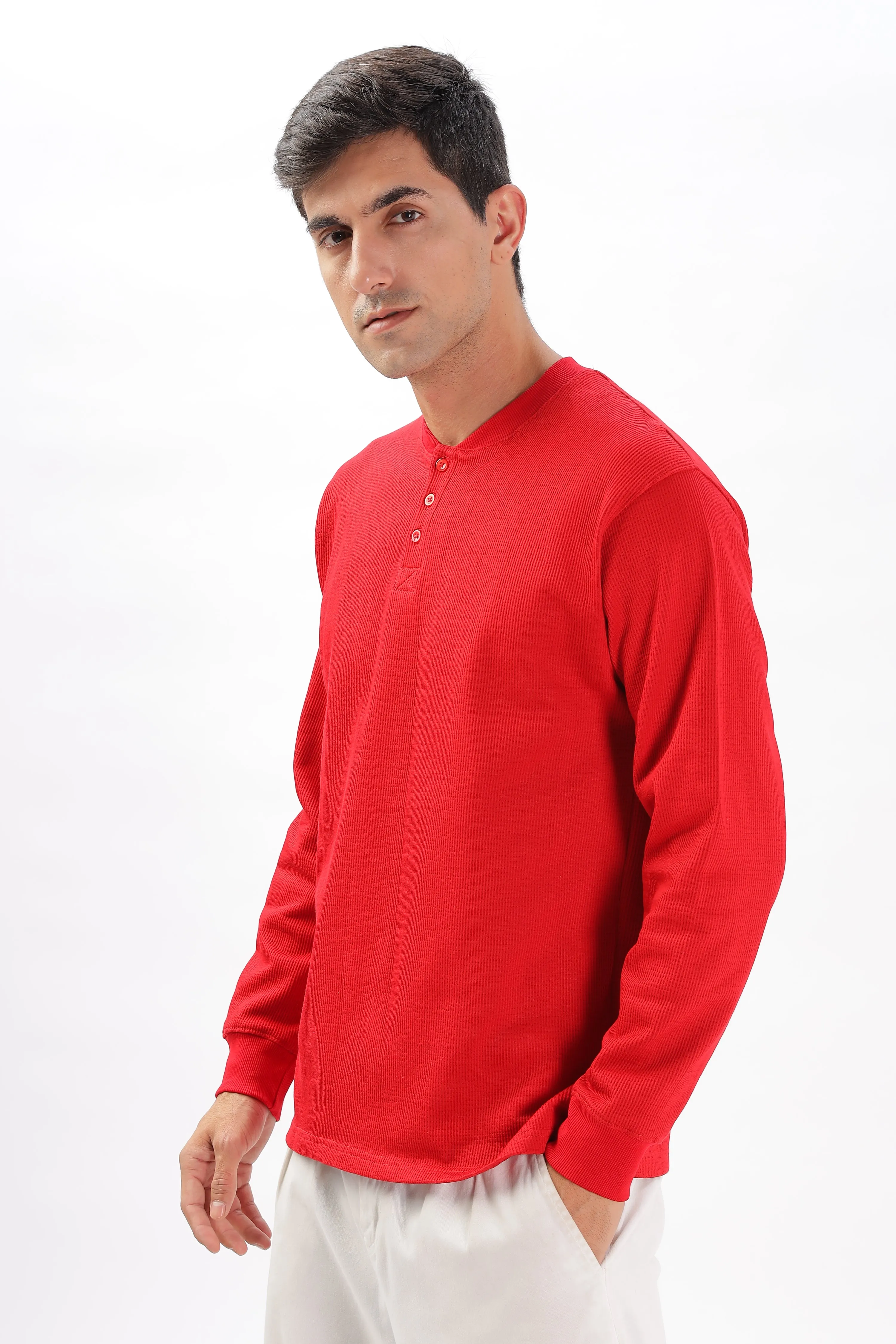 Classic Henley T-Shirt: Red